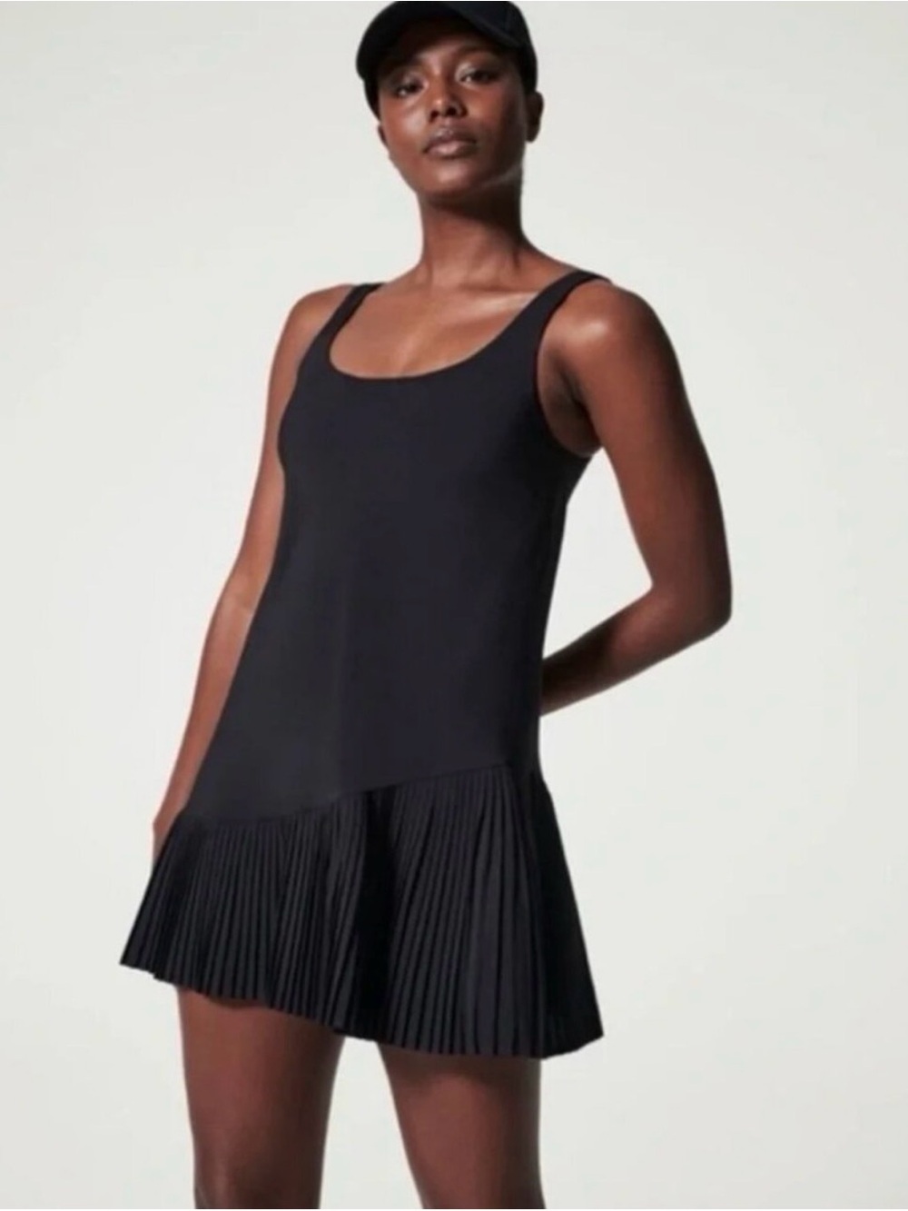 NWT Spanx Black Yes Pleats Dress with Built in Shorts